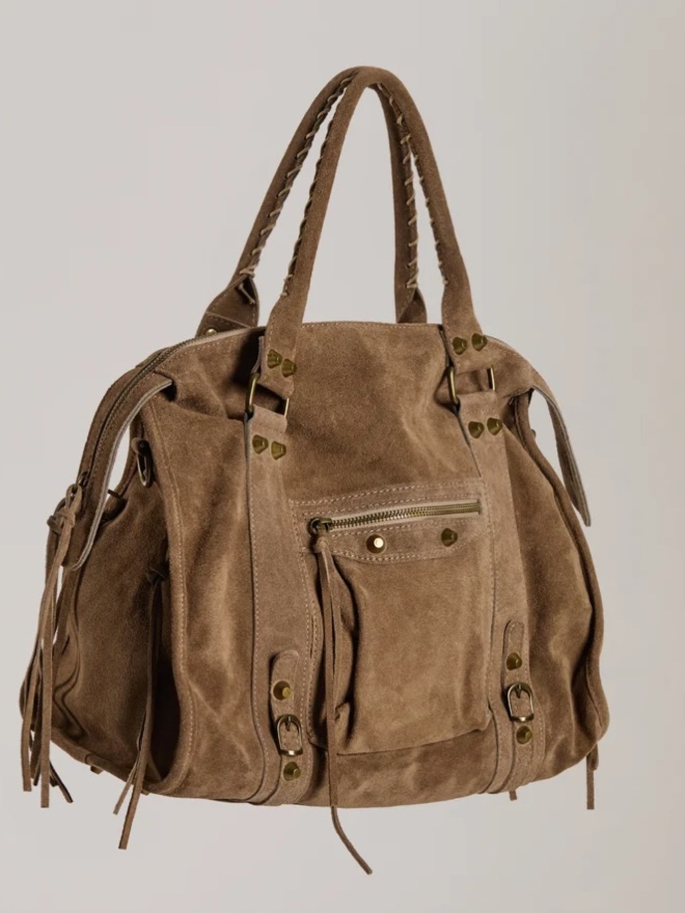 Amara Boutique Suede Leather Satchel Bag